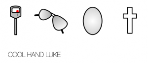 4 icons representing the film Cool Hand Luke by Tom Woodward. 